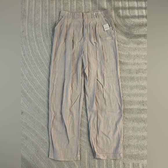 NWT Free People Calla Pleated Trousers in Stone - Size 12 - Picture 2 of 12